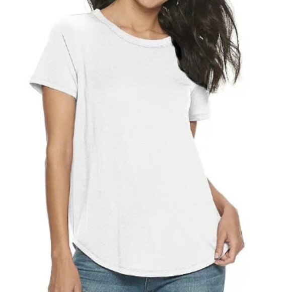 Juniors' SO® Favorite Crewneck Short Sleeve Tee/Modern White/XXL - Picture 1 of 2